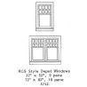 GRANDT LINE 3742 - RGS STYLE DEPOT WINDOWS - 9 PANE 34" x 52" AND 18 PANE 72" x 82" - O SCALE