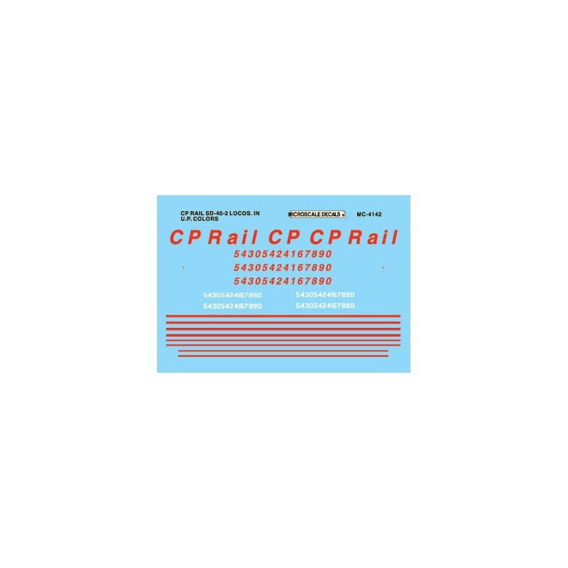 MICROSCALE DECAL 60-4142 - CANADIAN PACIFIC DIESEL LOCOMOTIVES - N SCALE