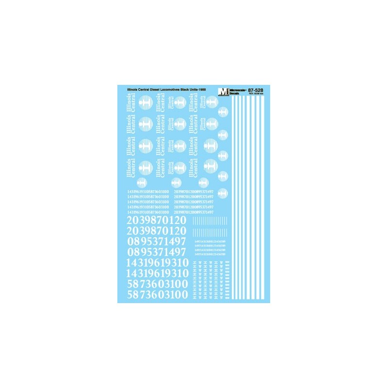 MICROSCALE DECAL 60-528 - ILLINOIS CENTRAL DIESEL LOCOMOTIVES - N SCALE