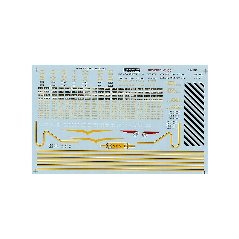 MICROSCALE DECAL 60-168 - SANTA FE GAS ELECTRIC & RDC - N SCALE