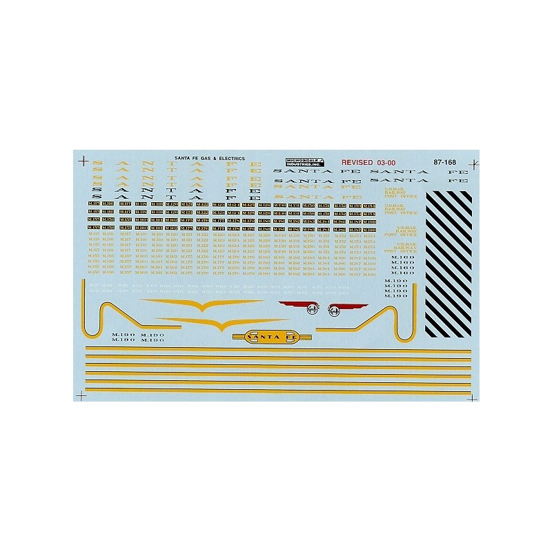 MICROSCALE DECAL 60-168 - SANTA FE GAS ELECTRIC & RDC - N SCALE