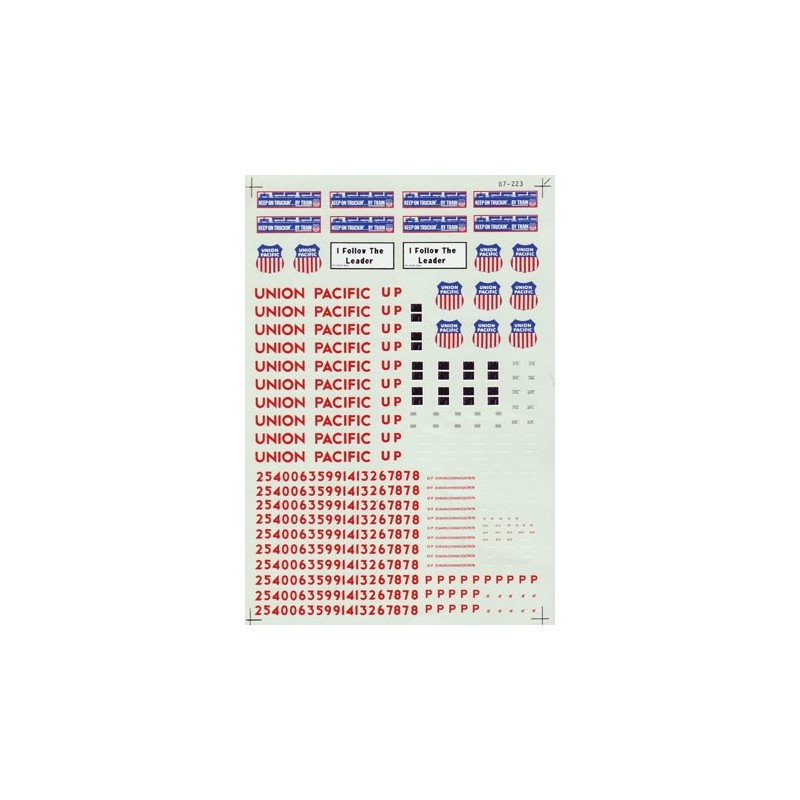 MICROSCALE DECAL 60-223 - UNION PACIFIC CABOOSES - N SCALE
