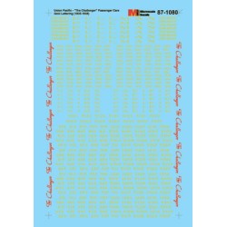MICROSCALE DECAL 60-1080 - UNION PACIFIC PASSENGER CARS - N SCALE