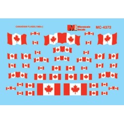MICROSCALE DECAL 60-4372 - CANADIAN FLAGS - POST 1965 - N SCALE