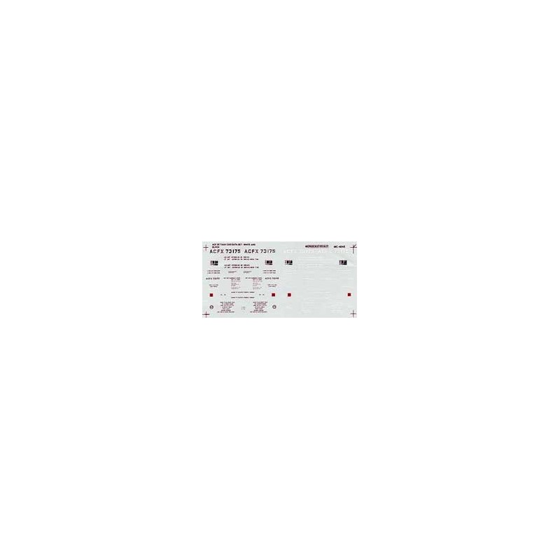 MICROSCALE DECAL MC-4045 - ACF 50' TANK CAR DATA SET - HO SCALE