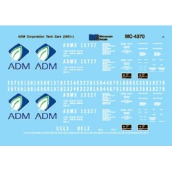 MICROSCALE DECAL MC-4370 - ARCHER DANIELS MIDLAND TANK CARS - 2001+ - HO SCALE