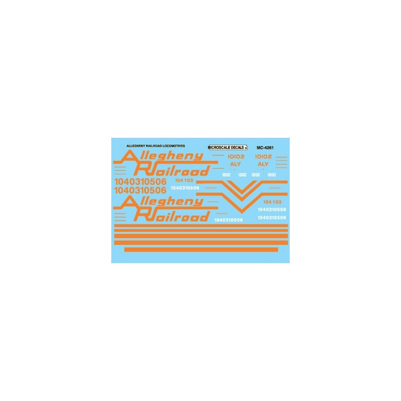 MICROSCALE DECAL MC-4261NOS - ALLEGHENY RAILROAD DIESEL LOCOMOTIVES - HO SCALE