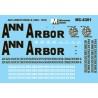 MICROSCALE DECAL MC-4301 - ANN ARBOR DIESEL LOCOMOTIVES - HO SCALE