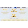MICROSCALE DECAL MC-4053 - BALTIMORE & OHIO DIESEL LOCOMOTIVE - HO SCALE
