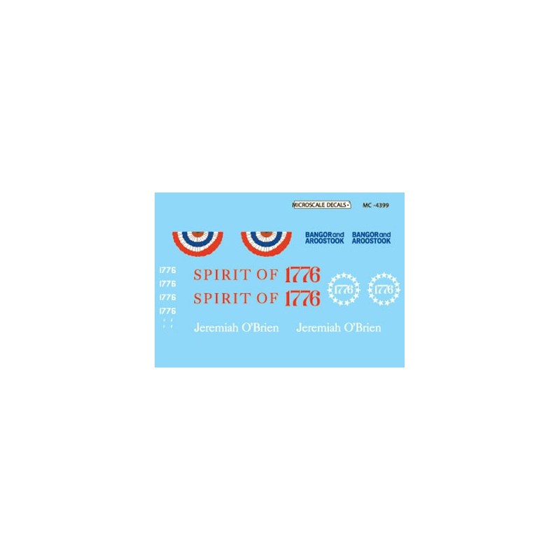 MICROSCALE DECAL MC-4399 - BANGOR & AROOSTOOK DIESEL LOCOMOTIVES - HO SCALE