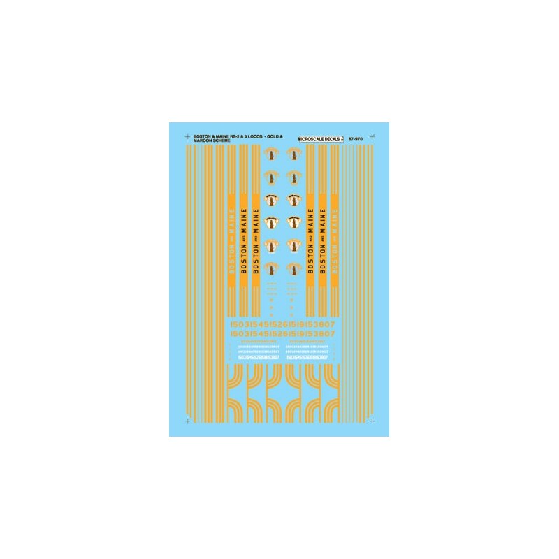 MICROSCALE DECAL 87-970 - BOSTON & MAINE DIESEL LOCOMOTIVES - HO SCALE
