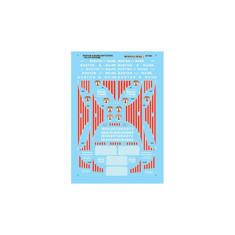 MICROSCALE DECAL 87-984 - BOSTON & MAINE DIESEL LOCOMOTIVES - HO SCALE