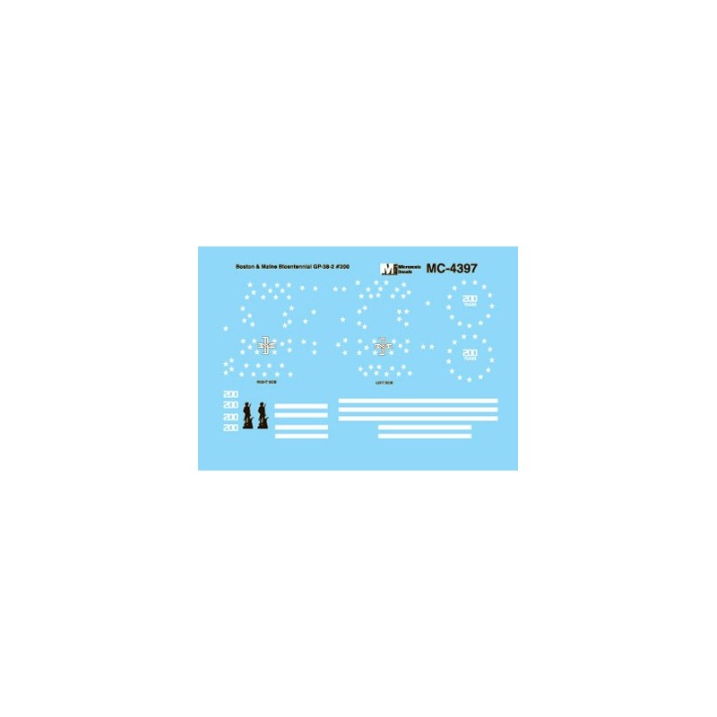 MICROSCALE DECAL MC-4397 - BOSTON & MAINE DIESEL LOCOMOTIVE - HO SCALE