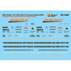 MICROSCALE DECAL MC-4380 - BURLINGTON NORTHERN SANTA FE COVERED HOPPERS - HO SCALE
