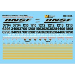 MICROSCALE DECAL MC-4383 - BURLINGTON NORTHERN SANTA FE DIESEL LOCOMOTIVES - HO SCALE