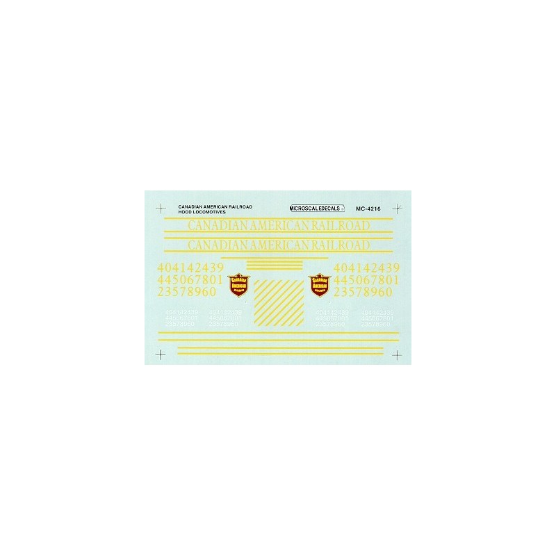 MICROSCALE DECAL MC-4216 - CANADIAN AMERICAN DIESEL LOCOMOTIVES - HO SCALE