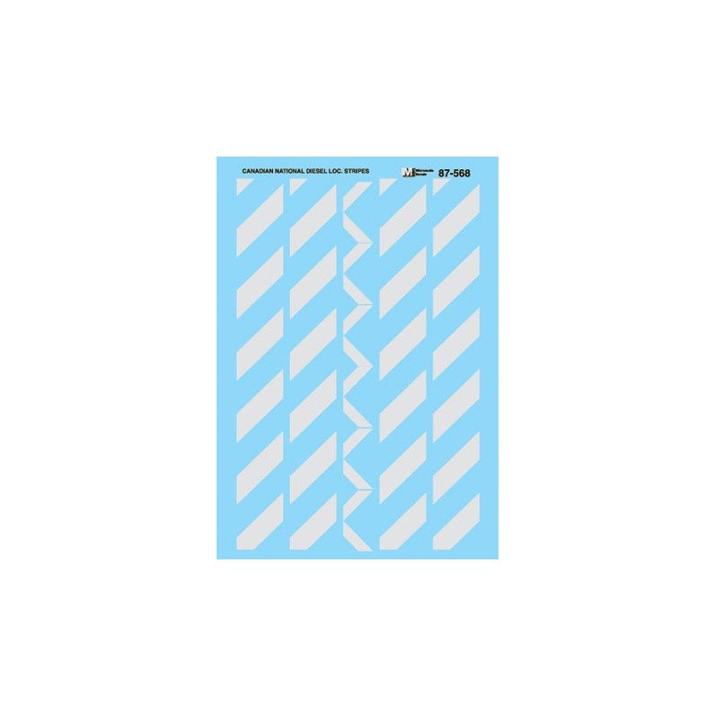 MICROSCALE DECAL 87-568 - CANADIAN NATIONAL DIESEL LOCOMOTIVE STRIPES - HO SCALE