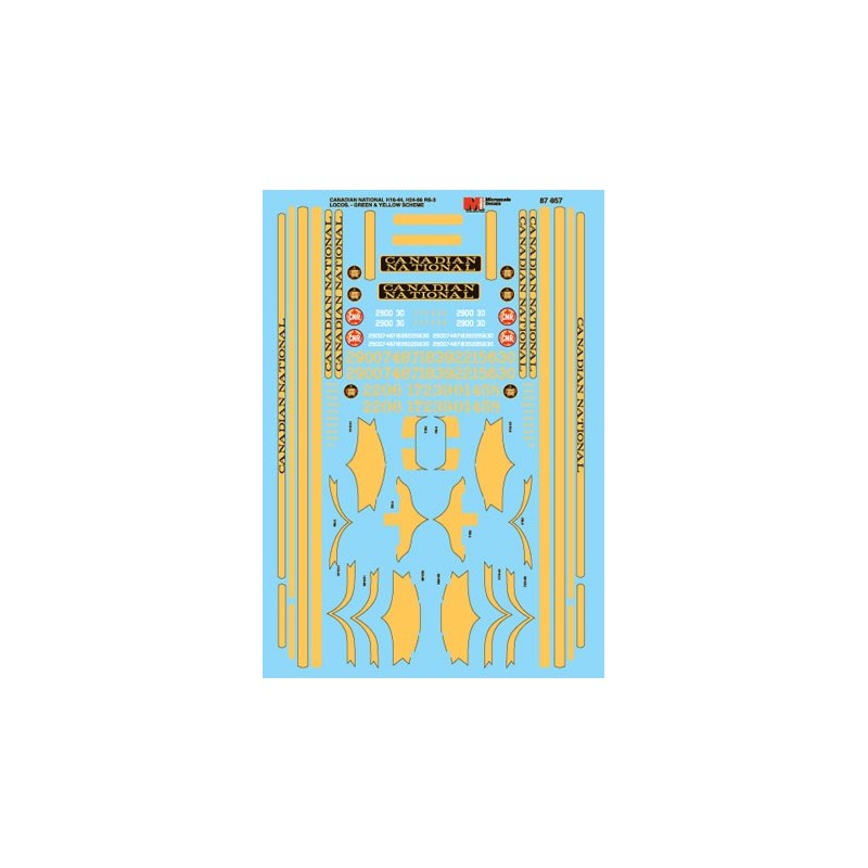 MICROSCALE DECAL 87-957 - CANADIAN NATIONAL DIESEL LOCOMOTIVES - HO SCALE