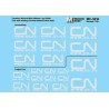 MICROSCALE DECAL MC-5010 - CANADIAN NATIONAL WWW.CN.CA LOGOS - GREY - HO SCALE