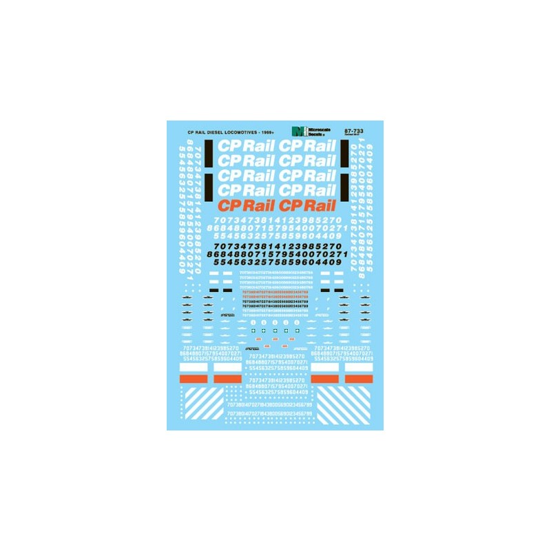 MICROSCALE DECAL 87-733 - CANADIAN PACIFIC DIESEL LOCOMOTIVES - HO SCALE
