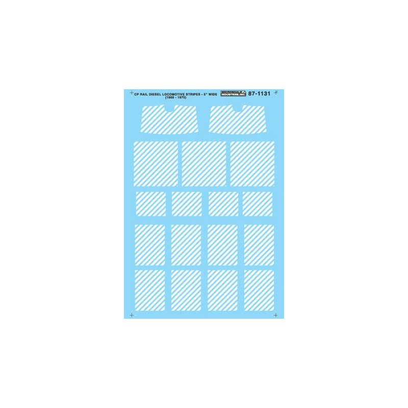 MICROSCALE DECAL 87-1131 - CANADIAN PACIFIC DIESEL LOCOMOTIVE STRIPES - HO SCALE