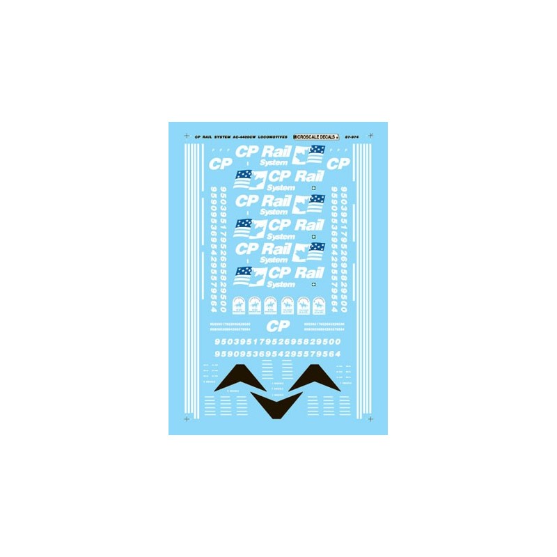 MICROSCALE DECAL 87-974 - CANADIAN PACIFIC DIESEL LOCOMOTIVES - HO SCALE