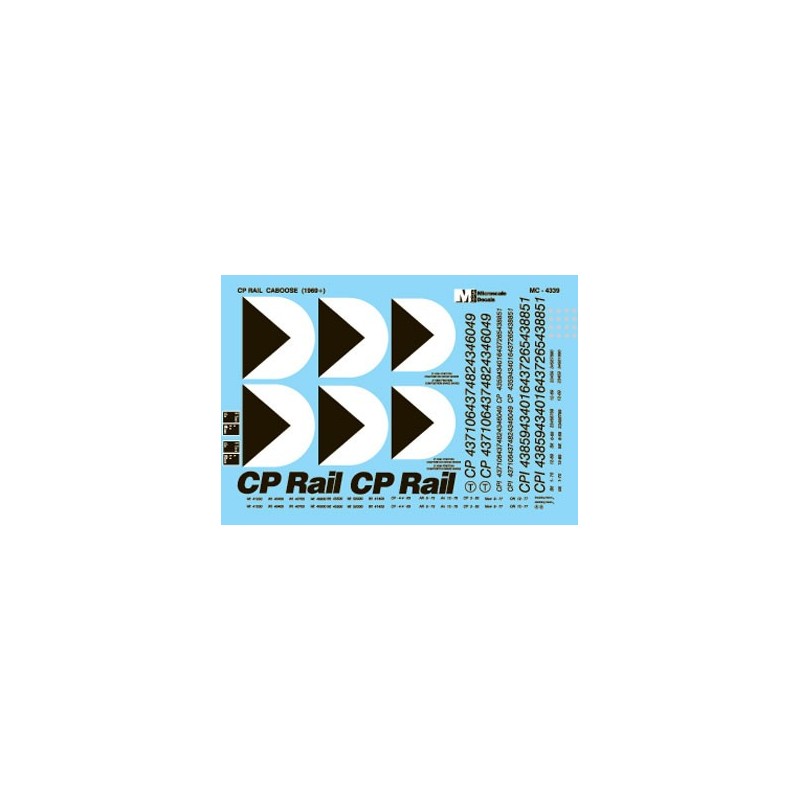 MICROSCALE DECAL MC-4339 - CANADIAN PACIFIC CABOOSES - HO SCALE