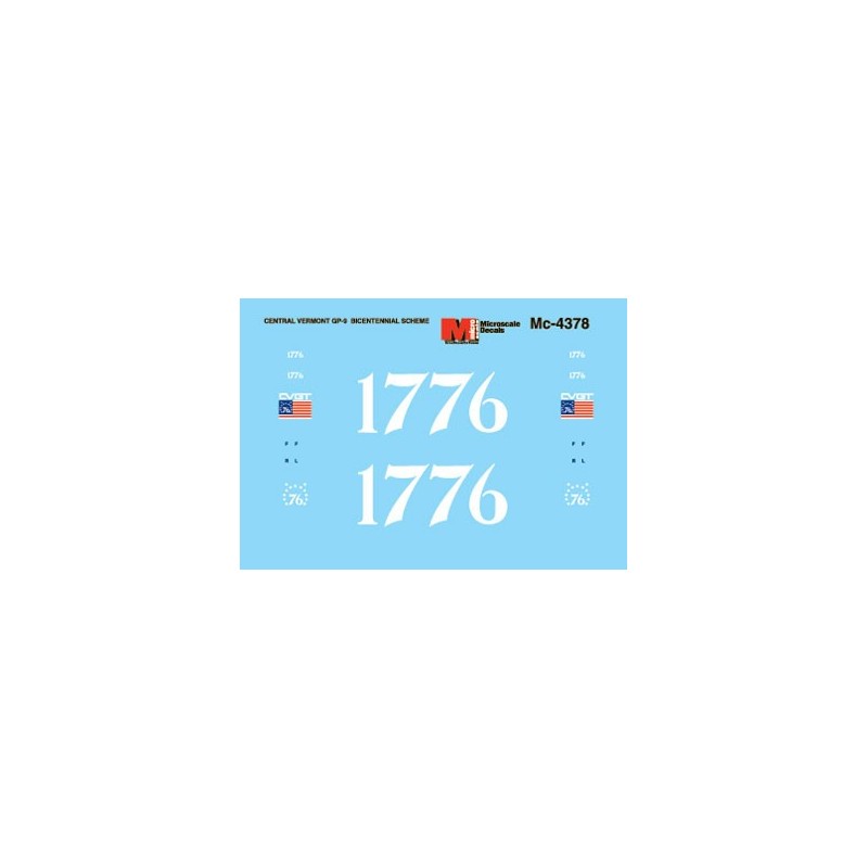 MICROSCALE DECAL MC-4378 - CENTRAL VERMONT DIESEL LOCOMOTIVES - HO SCALE