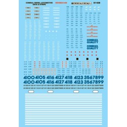 MICROSCALE DECAL 87-628 - CONRAIL DIESEL LOCOMOTIVE DATA & STRIPES - HO SCALE