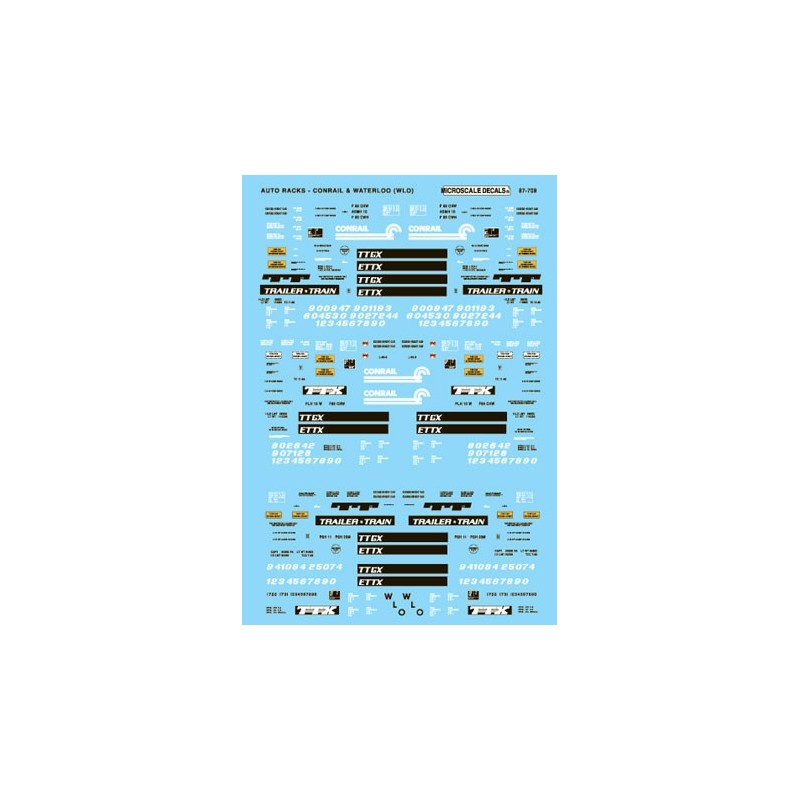 MICROSCALE DECAL 87-709 - CONRAIL & WATERLOO AUTORACKS - HO SCALE