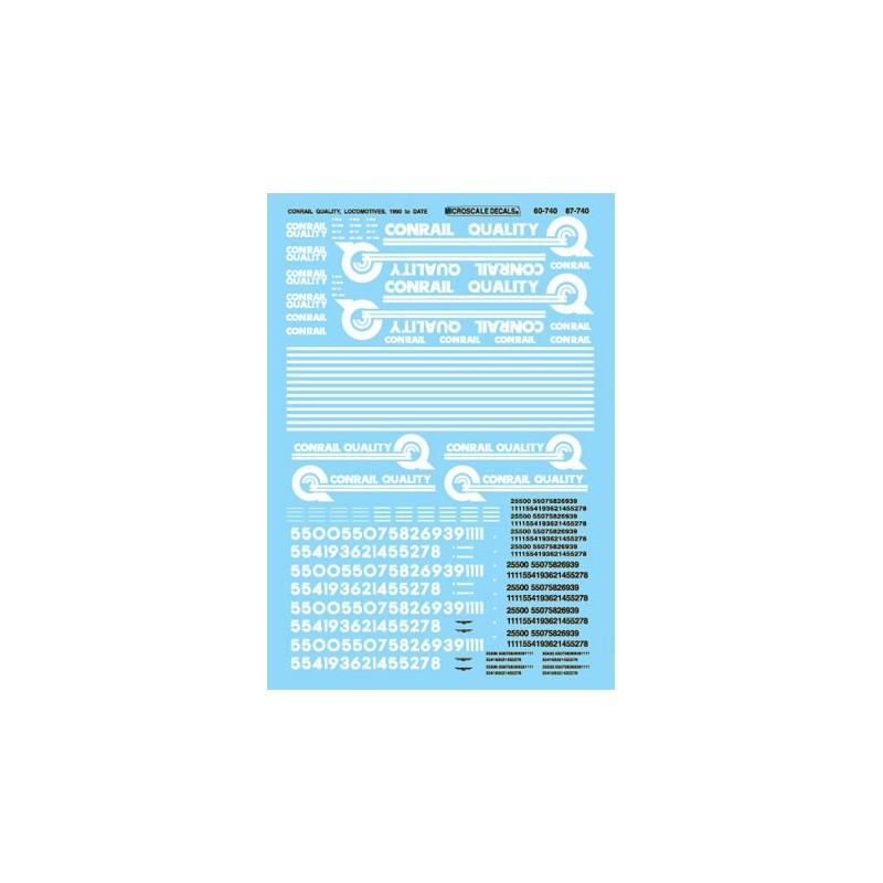 MICROSCALE DECAL 87-740 - CONRAIL DIESEL LOCOMOTIVES - HO SCALE