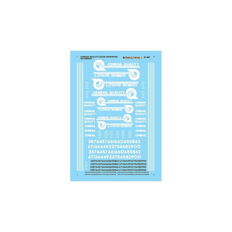 MICROSCALE DECAL 87-987 - CONRAIL DIESEL LOCOMOTIVES - HO SCALE