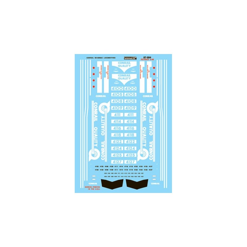 MICROSCALE DECAL 87-994 - CONRAIL DIESEL LOCOMOTIVES - HO SCALE