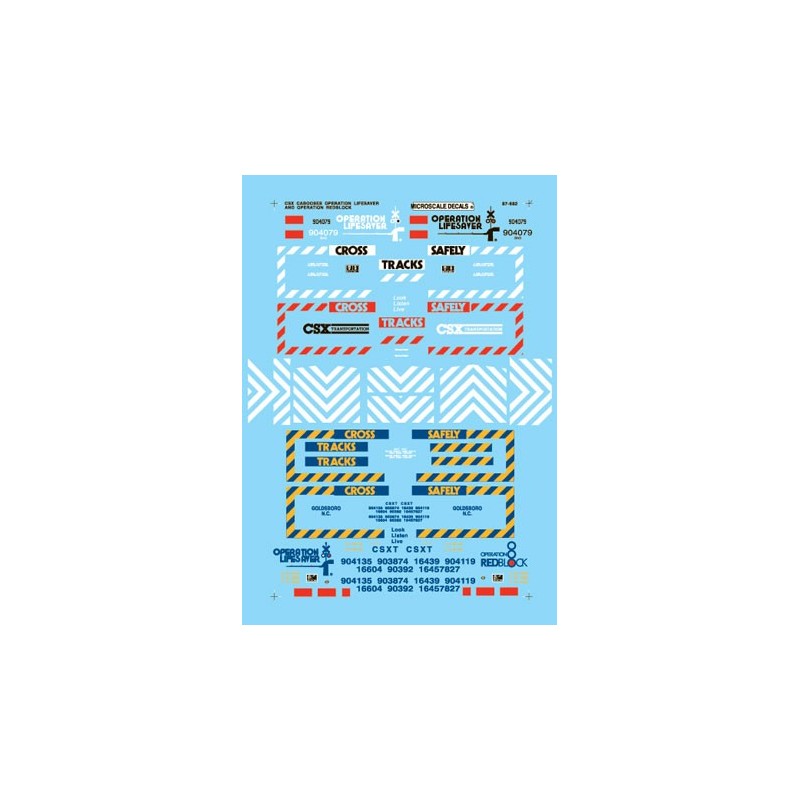 MICROSCALE DECAL 87-682 - CSX CABOOSES - HO SCALE