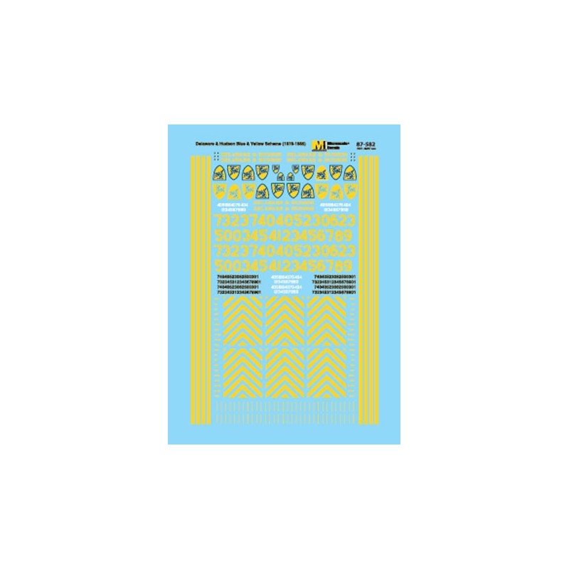 MICROSCALE DECAL 87-582 - DELAWARE & HUDSON DIESEL LOCOMOTIVES - HO SCALE