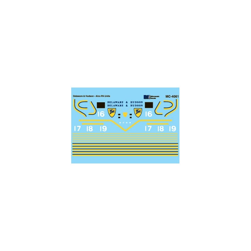MICROSCALE DECAL MC-4061 - DELAWARE & HUDSON DIESEL LOCOMOTIVES - HO SCALE