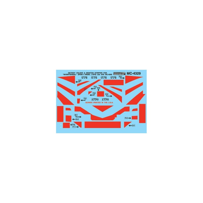 MICROSCALE DECAL MC-4329NOS - DETROIT TOLEDO & IRONTON DIESEL LOCOMOTIVES - HO SCALE