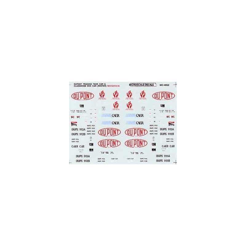 MICROSCALE DECAL MC-4052 - DUPONT TRAINING TANK CAR - HO SCALE