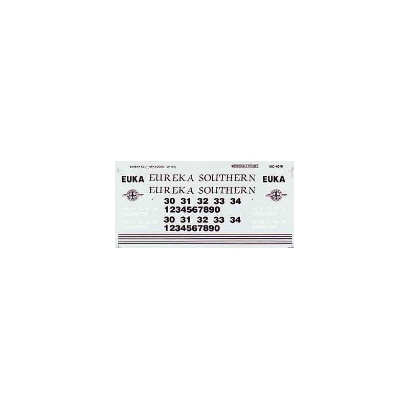 MICROSCALE DECAL MC-4046NOS - EUREKA SOUTHERN DIESEL LOCOMOTIVE - HO SCALE