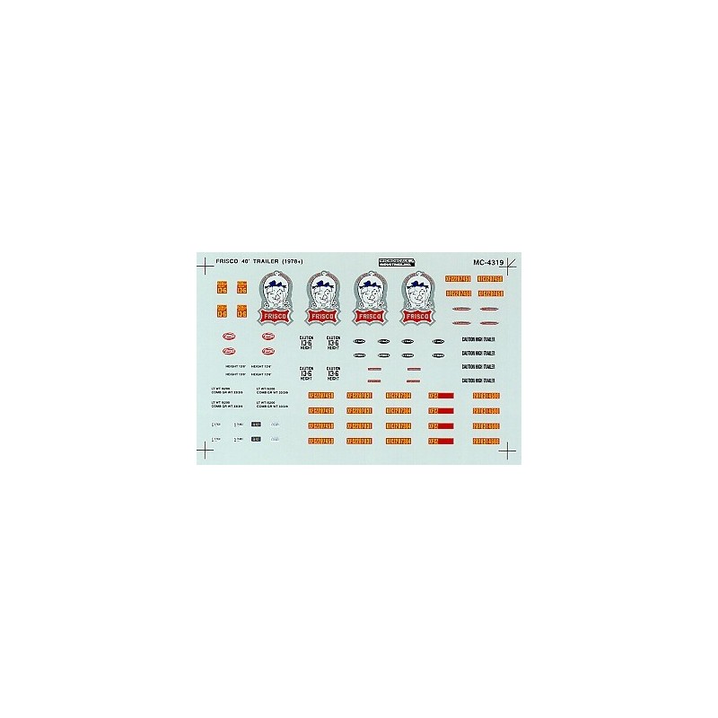 MICROSCALE DECAL MC-4319 - FRISCO TRAILERS - HO SCALE