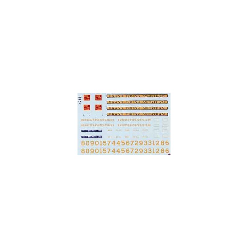 MICROSCALE DECAL MC-4015 - GRAND TRUNK WESTERN DIESEL LOCOMOTIVES - HO SCALE
