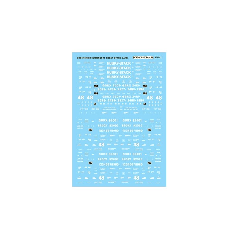 MICROSCALE DECAL 87-741 - GREENBRIER HUSKY STACK CARS - HO SCALE