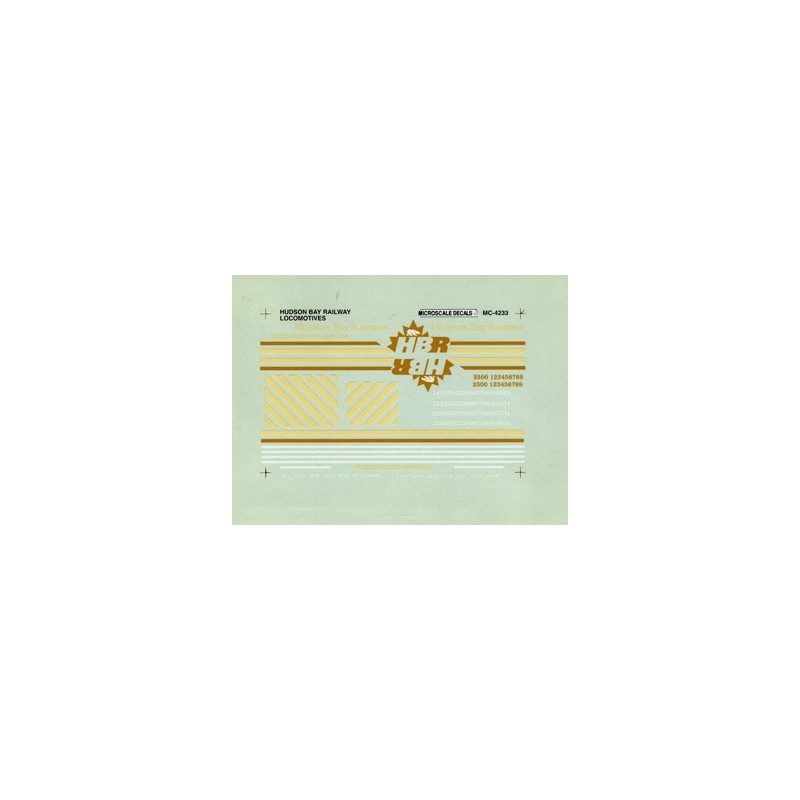 MICROSCALE DECAL MC-4233 - HUDSON BAY RAILWAY DIESEL LOCOMOTIVES - HO SCALE