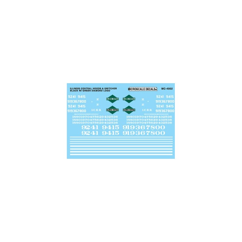 MICROSCALE DECAL MC-4002 - ILLINOIS CENTRAL DIESEL LOCOMOTIVES - HO SCALE