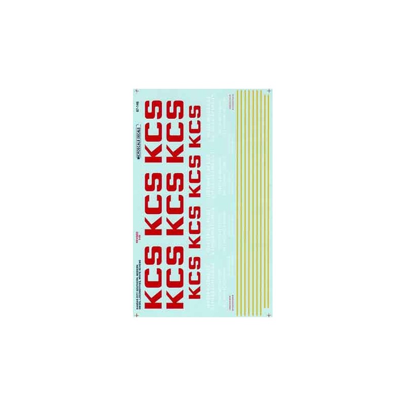 MICROSCALE DECAL 87-146 - KANSAS CITY SOUTHERN DIESEL LOCOMOTIVES - HO SCALE