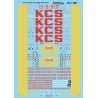 MICROSCALE DECAL 87-1100 - KANSAS CITY SOUTHERN DIESEL LOCOMOTIVES - HO SCALE
