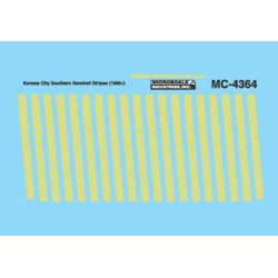 MICROSCALE DECAL MC-4364 - KANSAS CITY SOUTHERN DIESEL LOCOMOTIVE HANDRAIL STRIPES - HO SCALE