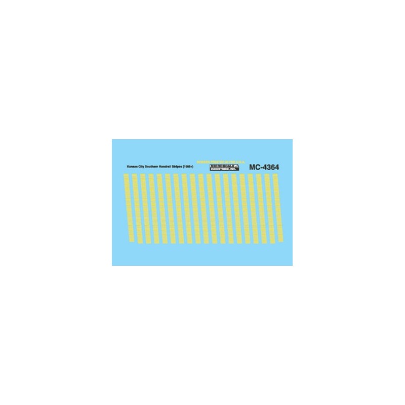 MICROSCALE DECAL MC-4364 - KANSAS CITY SOUTHERN DIESEL LOCOMOTIVE HANDRAIL STRIPES - HO SCALE