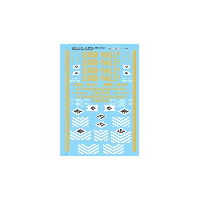 MICROSCALE DECAL 87-861 - LEHIGH VALLEY DIESEL LOCOMOTIVES - HO SCALE