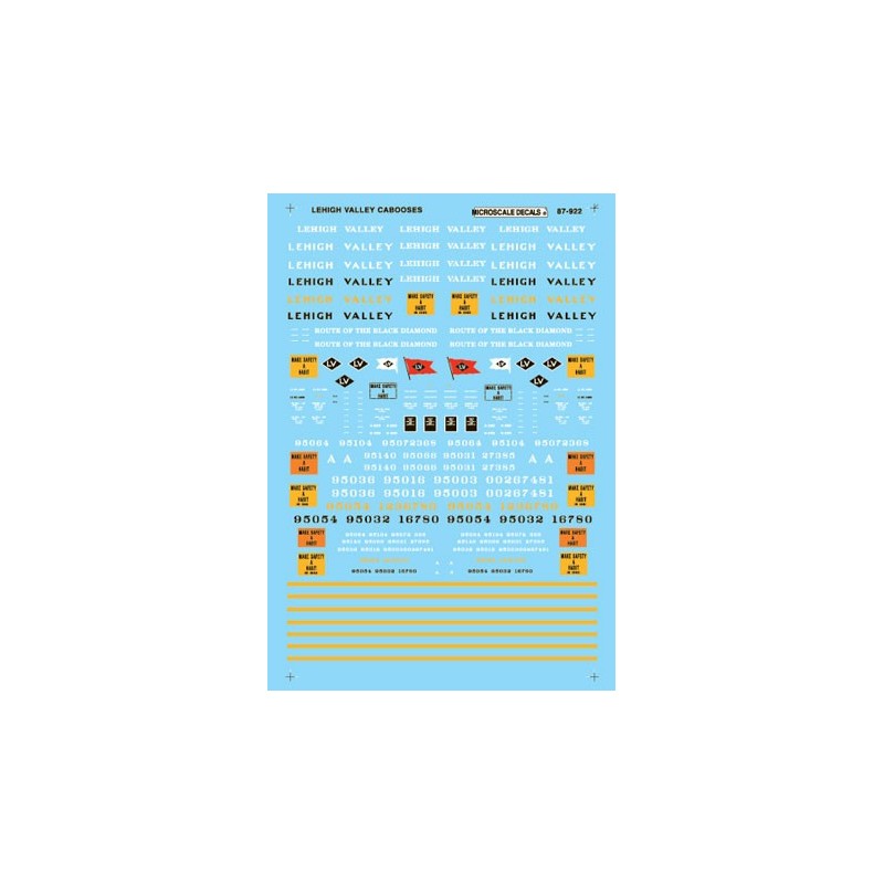 MICROSCALE DECAL 87-922 - LEHIGH VALLEY CABOOSES - HO SCALE